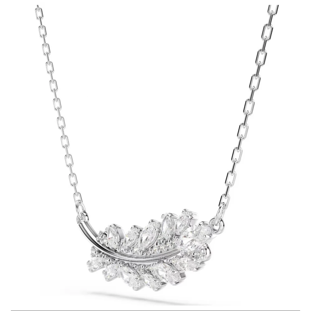 SWAROVSKI Vienna Μενταγιόν με αλυσίδα, Λευκό, Μίξη Κοπών, Φτερό, Επιροδιωμένο 5756111