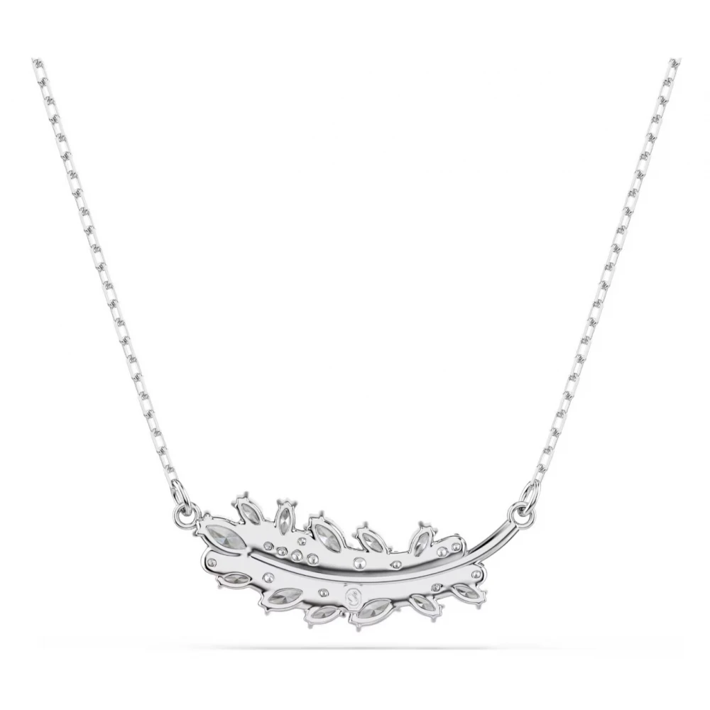 SWAROVSKI Vienna Μενταγιόν με αλυσίδα, Λευκό, Μίξη Κοπών, Φτερό, Επιροδιωμένο 5756111