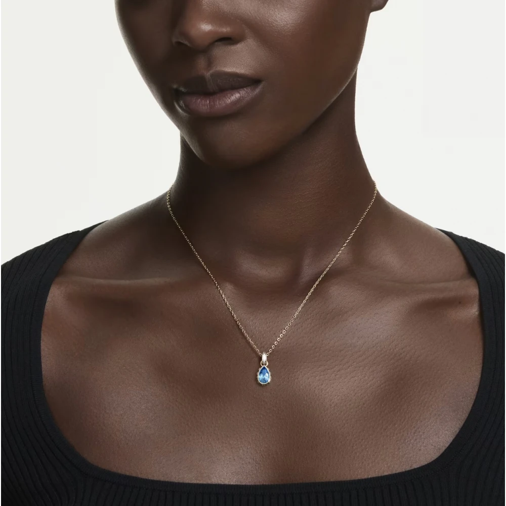 SWAROVSKI Μενταγιόν Chroma, Pear κοπή, Μπλε, Επιμετάλλωση σε Χρυσό 18Κ 5757786
