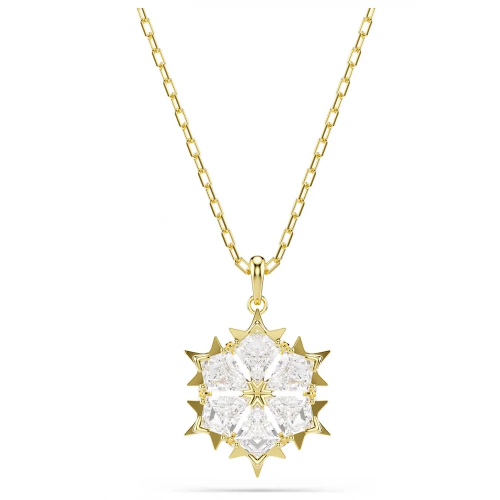 SWAROVSKI Μενταγιόν Magic, Μικτές κοπές, Λευκό, Χιονονιφάδα, Επιμετάλλωση σε Χρυσό 18K 5757788