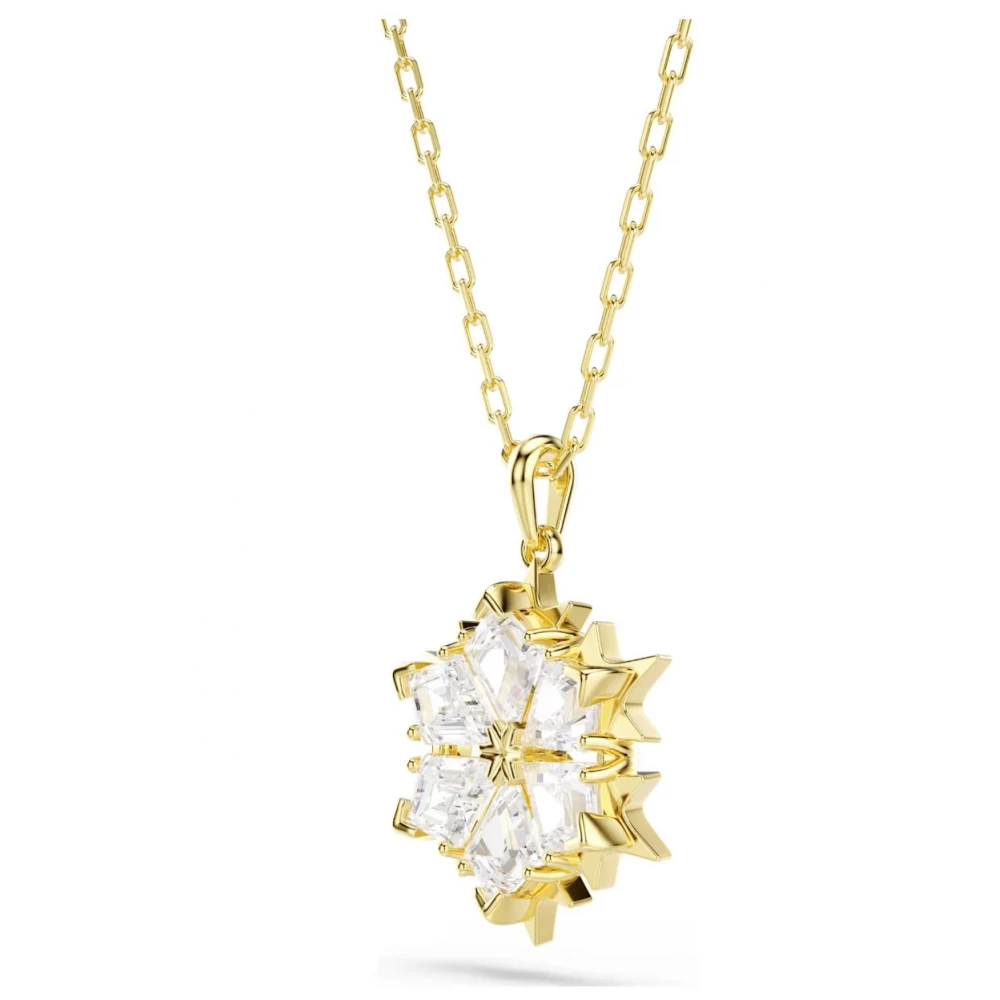 SWAROVSKI Μενταγιόν Magic, Μικτές κοπές, Λευκό, Χιονονιφάδα, Επιμετάλλωση σε Χρυσό 18K 5757788