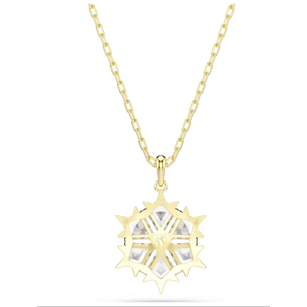 SWAROVSKI Μενταγιόν Magic, Μικτές κοπές, Λευκό, Χιονονιφάδα, Επιμετάλλωση σε Χρυσό 18K 5757788