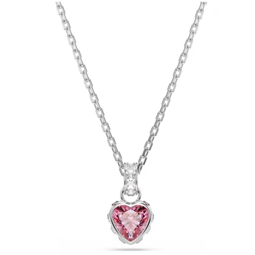 SWAROVSKI Μενταγιόν Chroma, Μικτή κοπή, Ροζ, Επιμετάλλωση Ροδίου 5757789