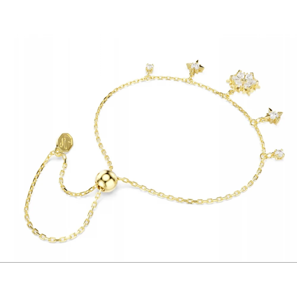 SWAROVSKI Magic Βραχιόλι, Χιονονιφάδα, Επιμετάλλωση σε χρυσό 18Κ, Μικτή κοπή, Λευκό 5757800