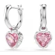 SWAROVSKI Σκουλαρίκια-σταγόνα Chroma, Ροζ, "Καρδιά" Επιμετάλλωση Ροδίου 5757814