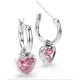 SWAROVSKI Σκουλαρίκια-σταγόνα Chroma, Ροζ, "Καρδιά" Επιμετάλλωση Ροδίου 5757814