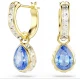 SWAROVSKI Σκουλαρίκια-σταγόνα Chroma Μπλε, Pear Κοπή,  Επιμετάλλωση σε χρυσό 18Κ 5757815