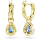 SWAROVSKI Σκουλαρίκια-σταγόνα Chroma Μπλε, Pear Κοπή,  Επιμετάλλωση σε χρυσό 18Κ 5757815