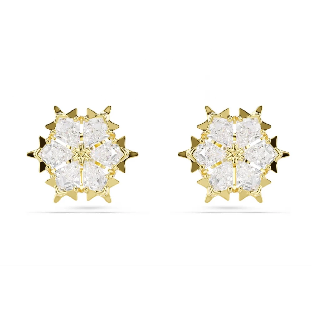 SWAROVSKI, Σκουλαρίκια Magic, Μίξη Κοπών "Χιονονιφάδα" Λευκά, Επιμετάλλωση σε χρυσό 18Κ 5757816