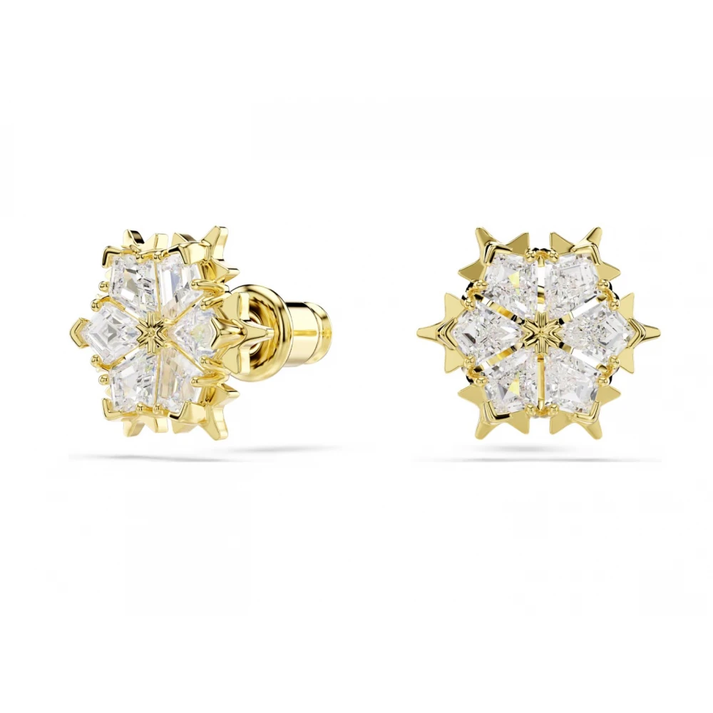 SWAROVSKI, Σκουλαρίκια Magic, Μίξη Κοπών "Χιονονιφάδα" Λευκά, Επιμετάλλωση σε χρυσό 18Κ 5757816