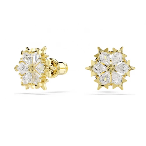 SWAROVSKI, Σκουλαρίκια Magic, Μίξη Κοπών "Χιονονιφάδα" Λευκά, Επιμετάλλωση σε χρυσό 18Κ 5757816