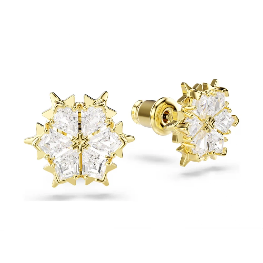 SWAROVSKI, Σκουλαρίκια Magic, Μίξη Κοπών "Χιονονιφάδα" Λευκά, Επιμετάλλωση σε χρυσό 18Κ 5757816