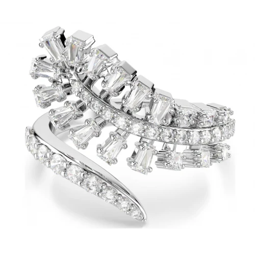 SWAROVSKI Δαχτυλίδι Vienna Μίξη κοπών, Φτερό, Λευκό, Επιμετάλλωση ροδίου 5757837
