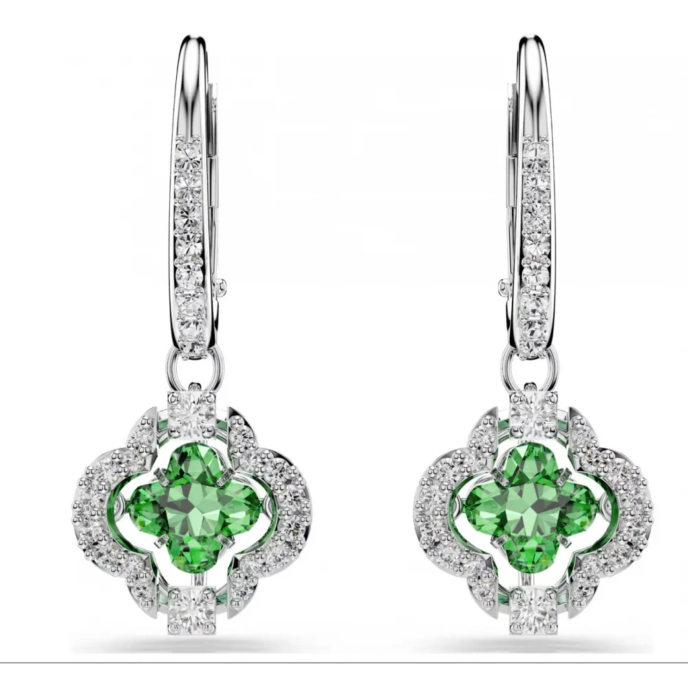 SWAROVSKI Σκουλαρίκια-σταγόνα Una Angelic Μείξη κοπών, Πράσινα, Επιμετάλλωση ροδίου 5758001