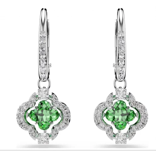 SWAROVSKI Σκουλαρίκια-σταγόνα Una Angelic Μείξη κοπών, Πράσινα, Επιμετάλλωση ροδίου 5758001