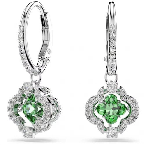 SWAROVSKI Σκουλαρίκια-σταγόνα Una Angelic Μείξη κοπών, Πράσινα, Επιμετάλλωση ροδίου 5758001
