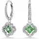 SWAROVSKI Σκουλαρίκια-σταγόνα Una Angelic Μείξη κοπών, Πράσινα, Επιμετάλλωση ροδίου 5758001