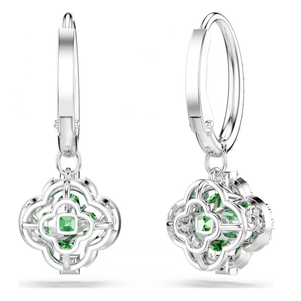 SWAROVSKI Σκουλαρίκια-σταγόνα Una Angelic Μείξη κοπών, Πράσινα, Επιμετάλλωση ροδίου 5758001