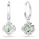 SWAROVSKI Σκουλαρίκια-σταγόνα Una Angelic Μείξη κοπών, Πράσινα, Επιμετάλλωση ροδίου 5758001