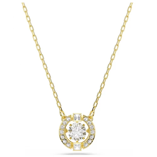 SWAROVSKI Μενταγιόν Una Angelic, Μικτές κοπές, Λευκό, Επιμετάλλωση σε Χρυσό 18K 5758061