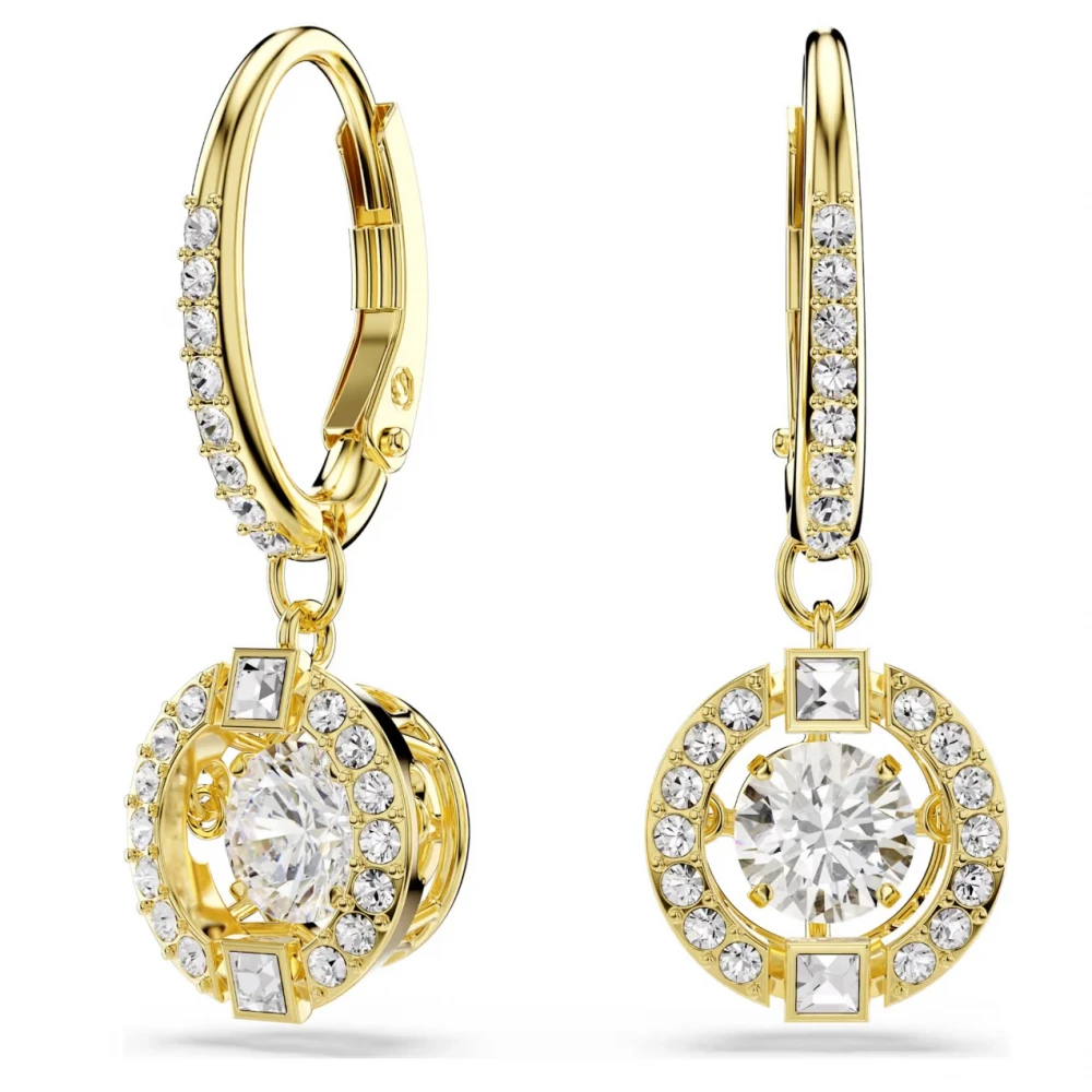 SWAROVSKI Σκουλαρίκια-σταγόνα Una Angelic, Στρογγυλή Κοπή, Επιμετάλλωση σε χρυσό 18Κ 5758095