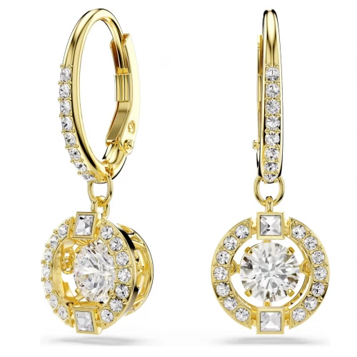SWAROVSKI Σκουλαρίκια-σταγόνα Una Angelic, Στρογγυλή Κοπή, Επιμετάλλωση σε χρυσό 18Κ 5758095