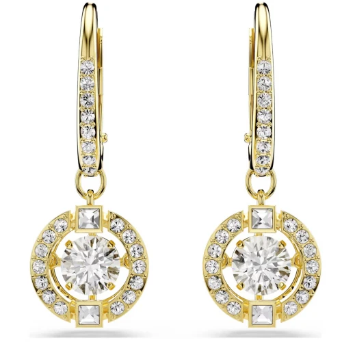 SWAROVSKI Σκουλαρίκια-σταγόνα Una Angelic, Στρογγυλή Κοπή, Επιμετάλλωση σε χρυσό 18Κ 5758095