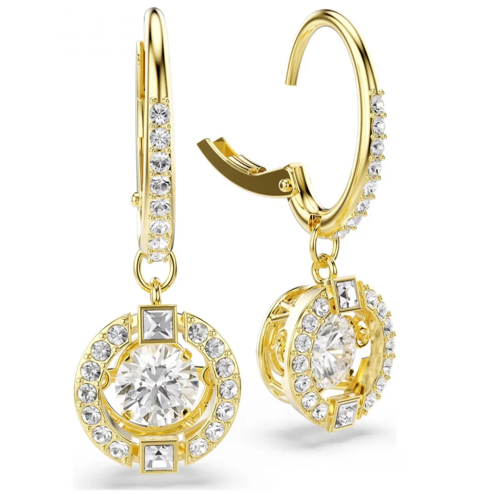 SWAROVSKI Σκουλαρίκια-σταγόνα Una Angelic, Στρογγυλή Κοπή, Επιμετάλλωση σε χρυσό 18Κ 5758095