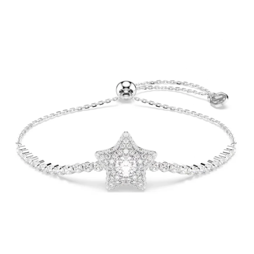 SWAROVSKI Chroma Βραχιόλι, Αστέρι, Λευκό, Στρογγυλή Κοπή, Επιμετάλλωση Ροδίου 5758392