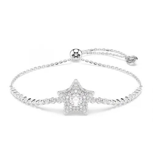 SWAROVSKI Chroma Βραχιόλι, Αστέρι, Λευκό, Στρογγυλή Κοπή, Επιμετάλλωση Ροδίου 5758392