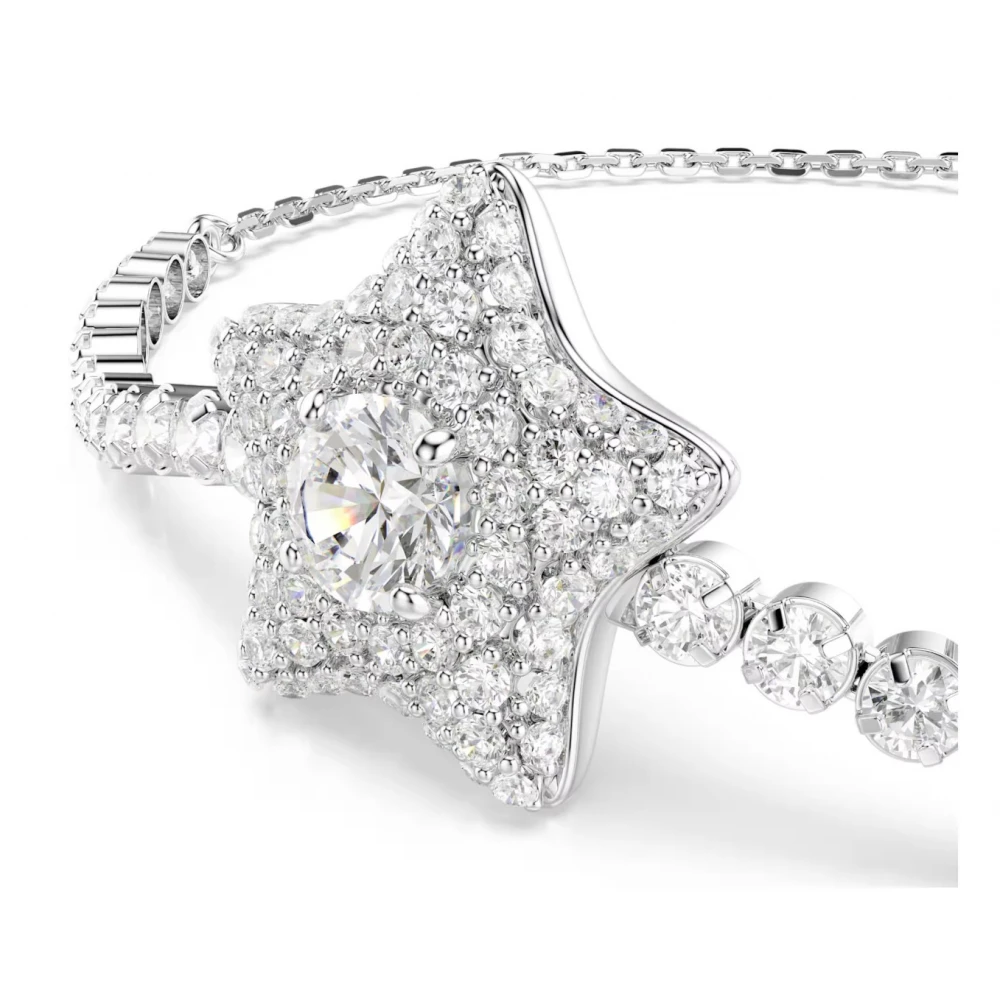 SWAROVSKI Chroma Βραχιόλι, Αστέρι, Λευκό, Στρογγυλή Κοπή, Επιμετάλλωση Ροδίου 5758392