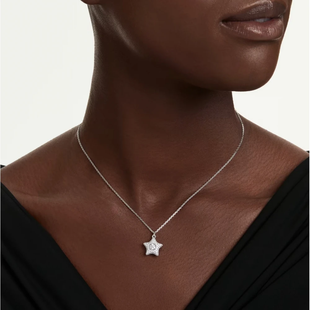 SWAROVSKI Μενταγιόν με Αλυσίδα Sublima, Στρογγυλή κοπή, Λευκό, Αστέρι, Επιμετάλλωση Ροδίου 5758393