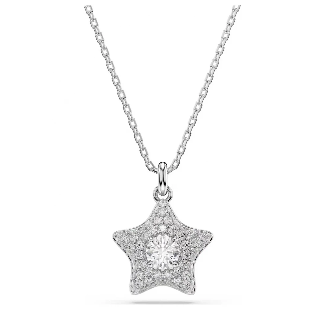 SWAROVSKI Μενταγιόν με Αλυσίδα Sublima, Στρογγυλή κοπή, Λευκό, Αστέρι, Επιμετάλλωση Ροδίου 5758393