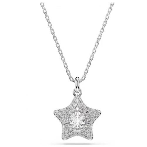 SWAROVSKI Μενταγιόν με Αλυσίδα Sublima, Στρογγυλή κοπή, Λευκό, Αστέρι, Επιμετάλλωση Ροδίου 5758393