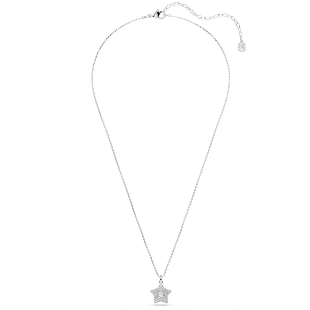 SWAROVSKI Μενταγιόν με Αλυσίδα Sublima, Στρογγυλή κοπή, Λευκό, Αστέρι, Επιμετάλλωση Ροδίου 5758393