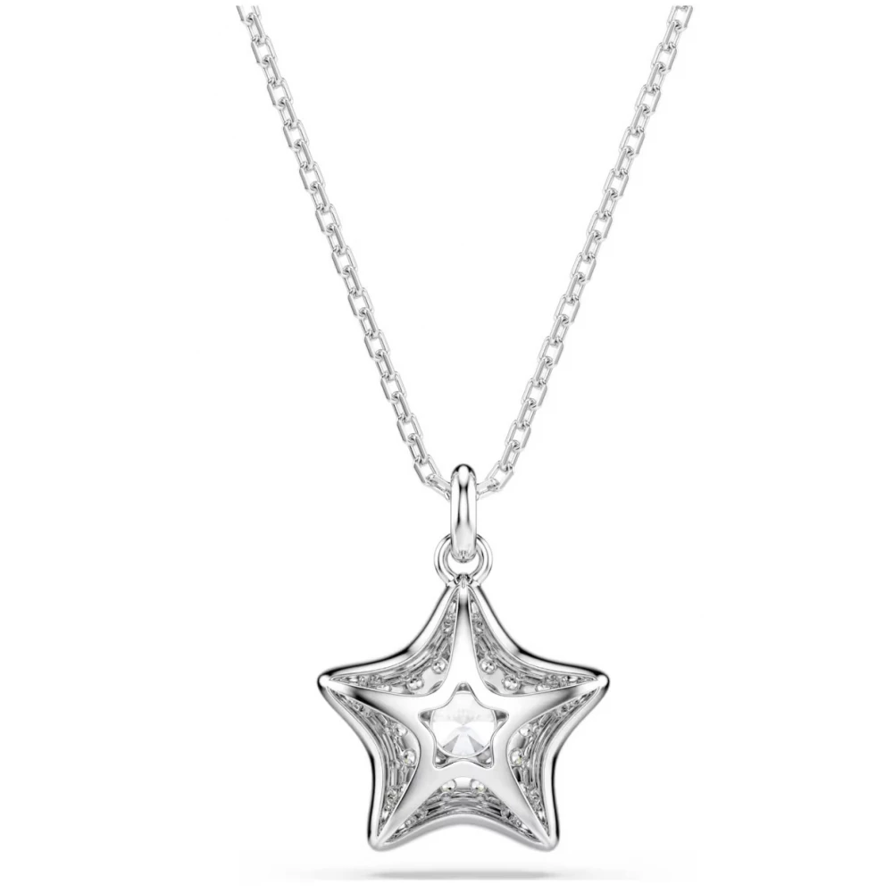 SWAROVSKI Μενταγιόν με Αλυσίδα Sublima, Στρογγυλή κοπή, Λευκό, Αστέρι, Επιμετάλλωση Ροδίου 5758393