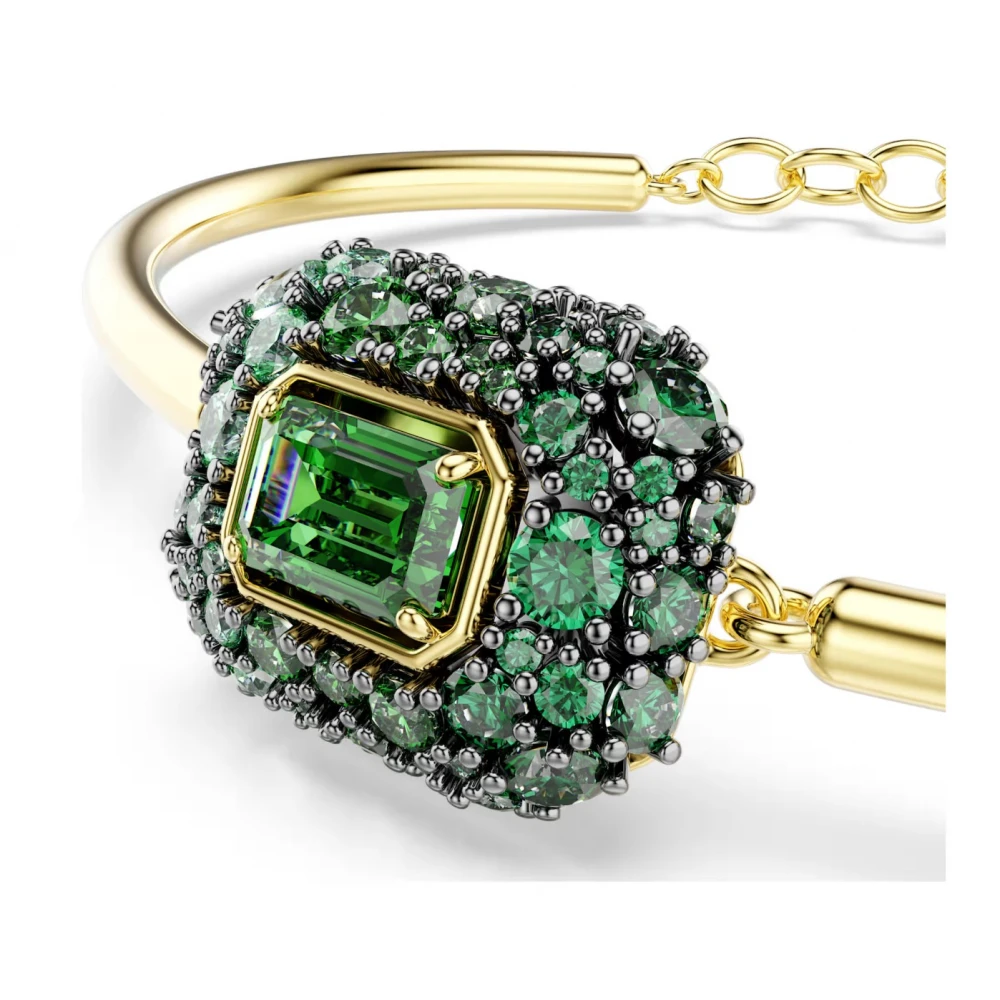 SWAROVSKI Άκαμπτο βραχιόλι Sublima, Οκτάγωνη Κοπή, Πράσινο, Επιμετάλλωση σε Χρυσό 18K 5758457