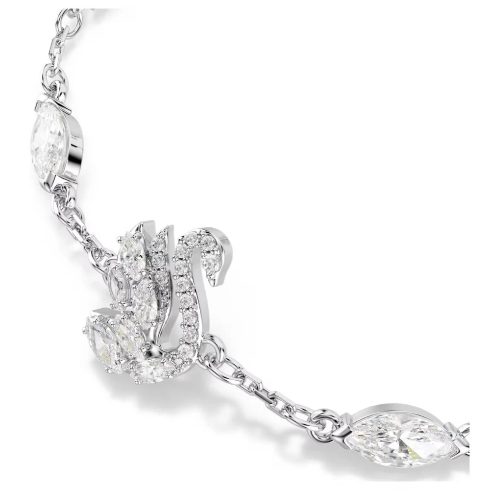 SWAROVSKI Βραχιόλι Swan Μίξη Κοπών, Κύκνος, Λευκό, Επιμετάλλωση Ροδίου 5758682