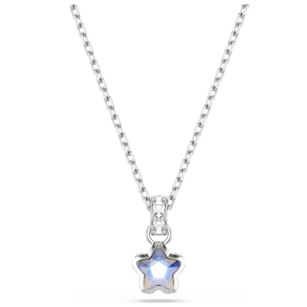 SWAROVSKI Μενταγιόν με Αλυσίδα Chroma, Μικτή κοπή, Λευκό, Αστέρι, Επιμετάλλωση Ροδίου 5759678