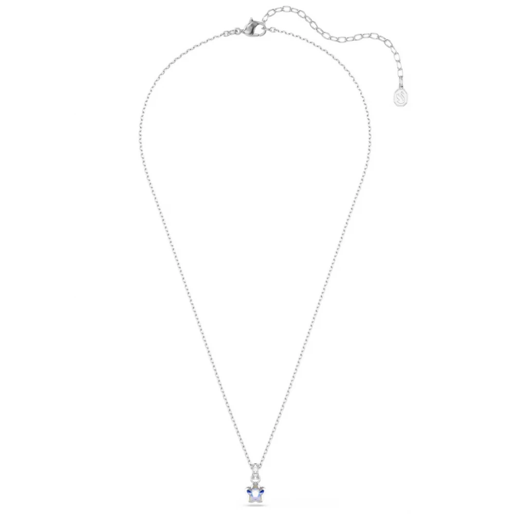 SWAROVSKI Μενταγιόν με Αλυσίδα Chroma, Μικτή κοπή, Λευκό, Αστέρι, Επιμετάλλωση Ροδίου 5759678