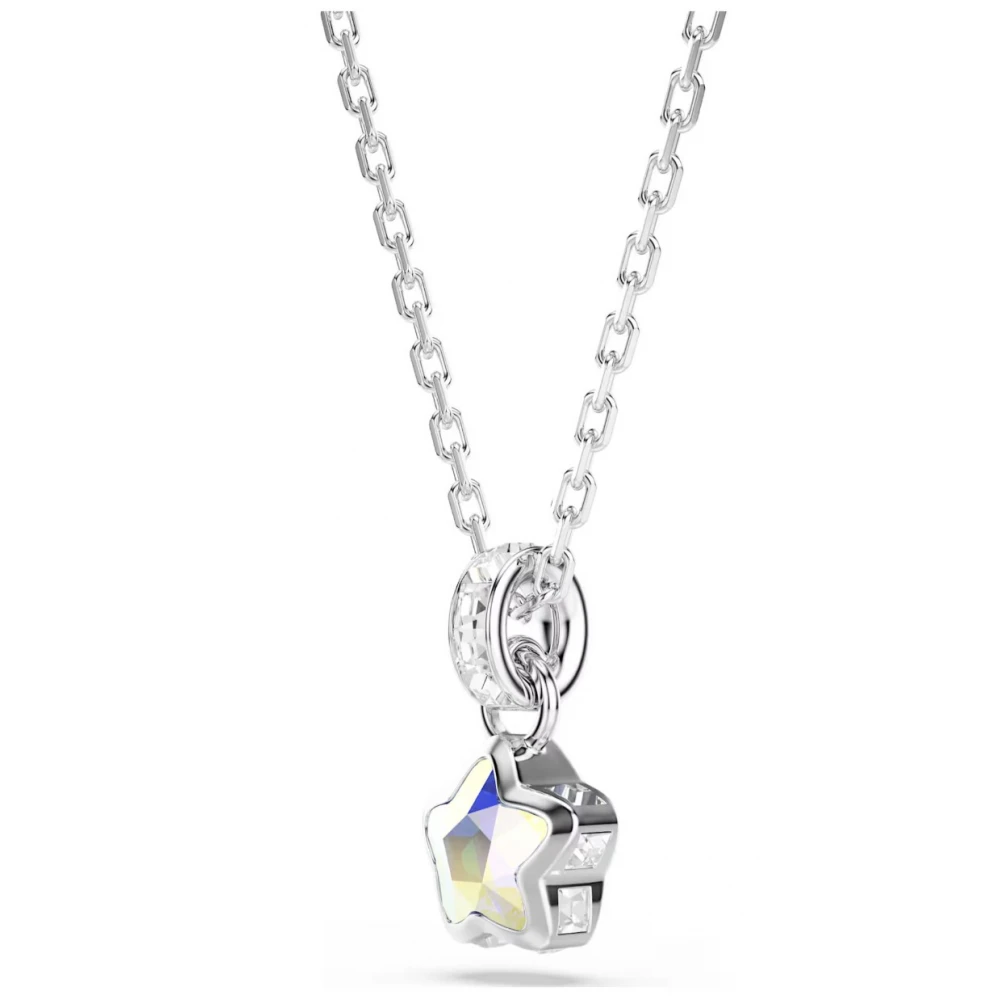 SWAROVSKI Μενταγιόν με Αλυσίδα Chroma, Μικτή κοπή, Λευκό, Αστέρι, Επιμετάλλωση Ροδίου 5759678