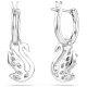 SWAROVSKI Swan Σκουλαρίκια-Σταγόνα, Κύκνος, Λευκά, Επιροδιωμένα 5759942