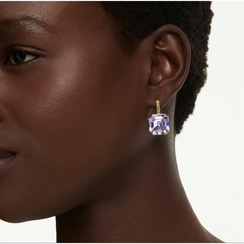 SWAROVSKI Millenia Σκουλαρίκια-σταγόνα Τετράγωνη Κοπή, Μωβ Επιμετάλλωση σε Χρυσό 18Κ 5759990