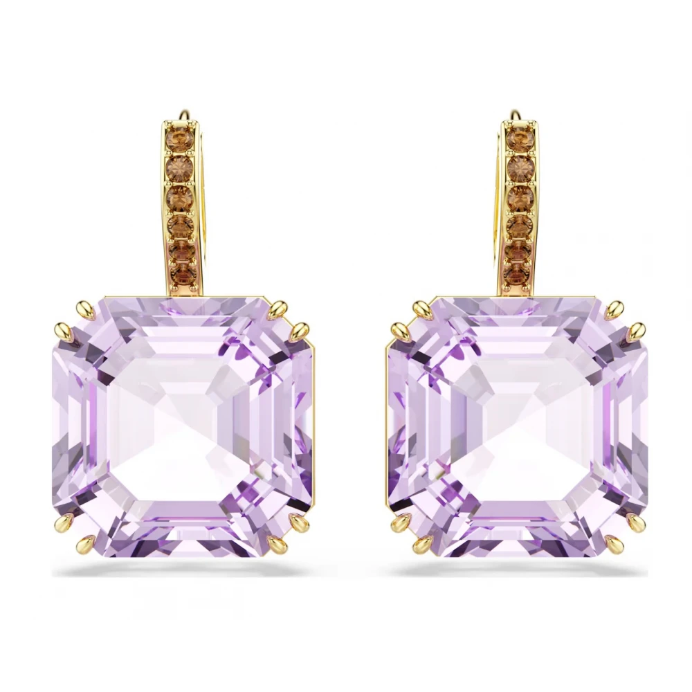 SWAROVSKI Millenia Σκουλαρίκια-σταγόνα Τετράγωνη Κοπή, Μωβ Επιμετάλλωση σε Χρυσό 18Κ 5759990