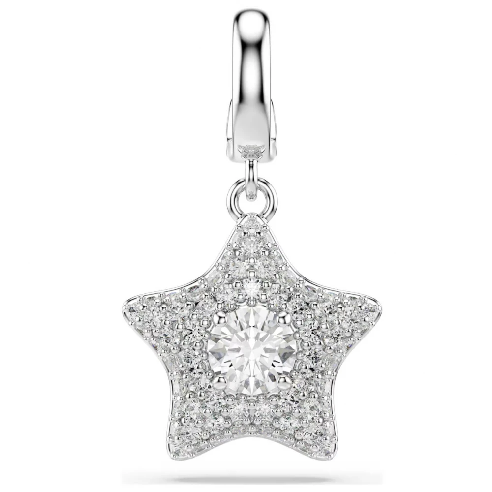 SWAROVSKI Sublima Γούρι, Αστέρι, Στρογγυλή Κοπή, Λευκό, Επιμετάλλωση Ροδίου 5760562