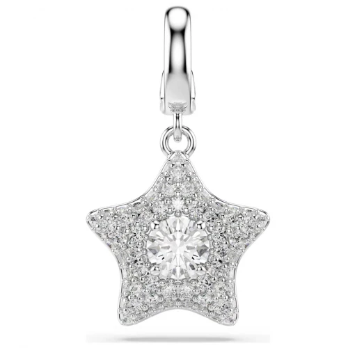 SWAROVSKI Sublima Γούρι, Αστέρι, Στρογγυλή Κοπή, Λευκό, Επιμετάλλωση Ροδίου 5760562