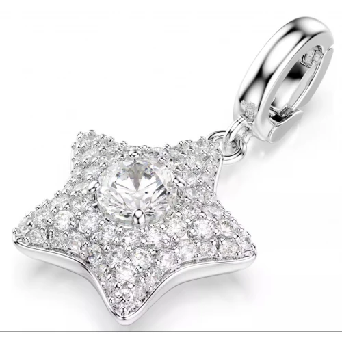 SWAROVSKI Sublima Γούρι, Αστέρι, Στρογγυλή Κοπή, Λευκό, Επιμετάλλωση Ροδίου 5760562