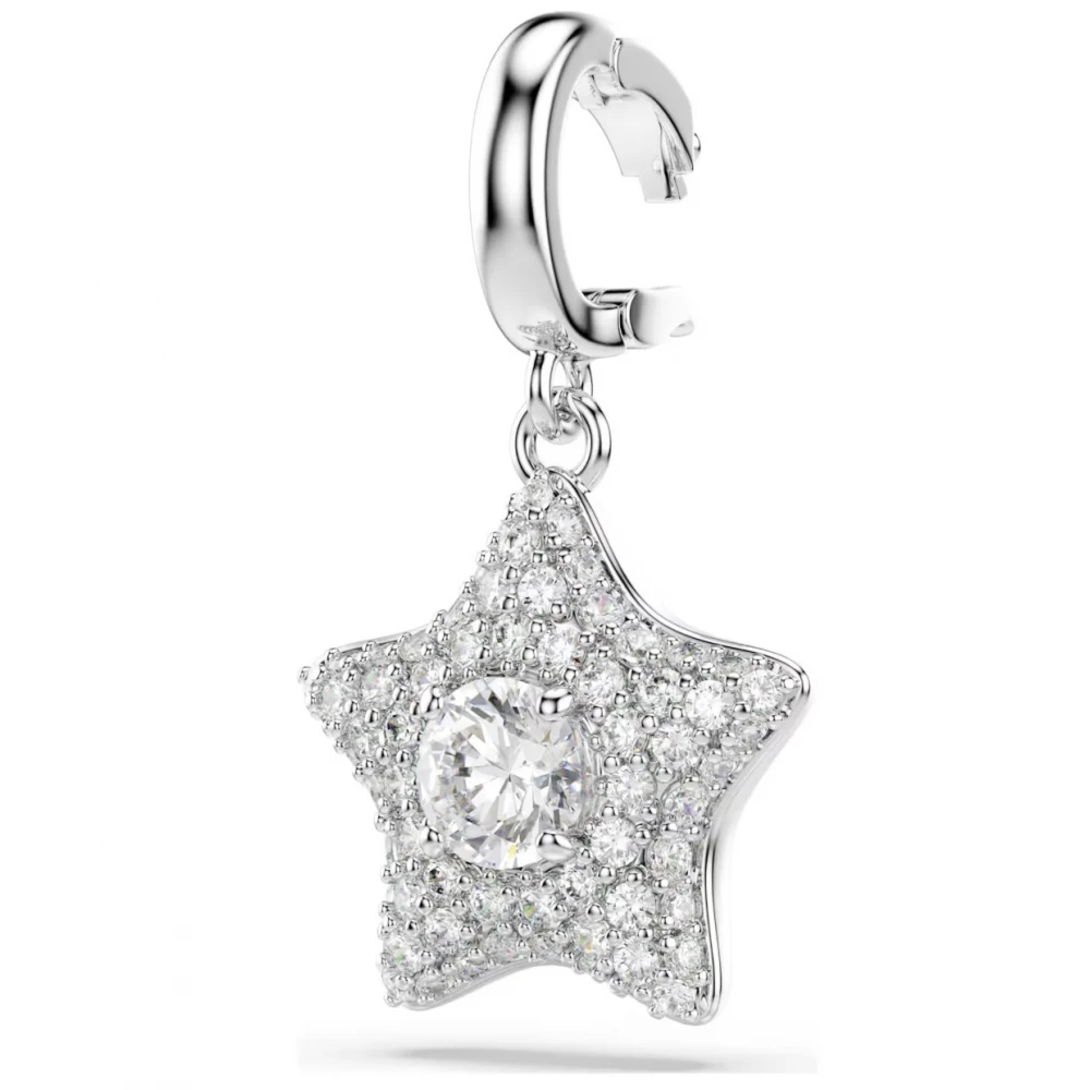 SWAROVSKI Sublima Γούρι, Αστέρι, Στρογγυλή Κοπή, Λευκό, Επιμετάλλωση Ροδίου 5760562