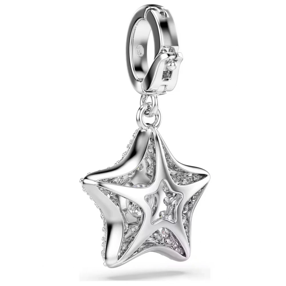 SWAROVSKI Sublima Γούρι, Αστέρι, Στρογγυλή Κοπή, Λευκό, Επιμετάλλωση Ροδίου 5760562