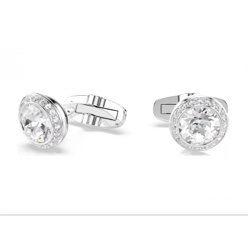 SWAROVSKI Una Angelic Μανικετόκουμπα Στρογγυλή κοπή, Λευκό, Επιροδιωμένα 5761046